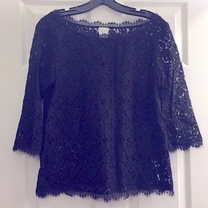 Anthropologie 3/4 sleeve lace top